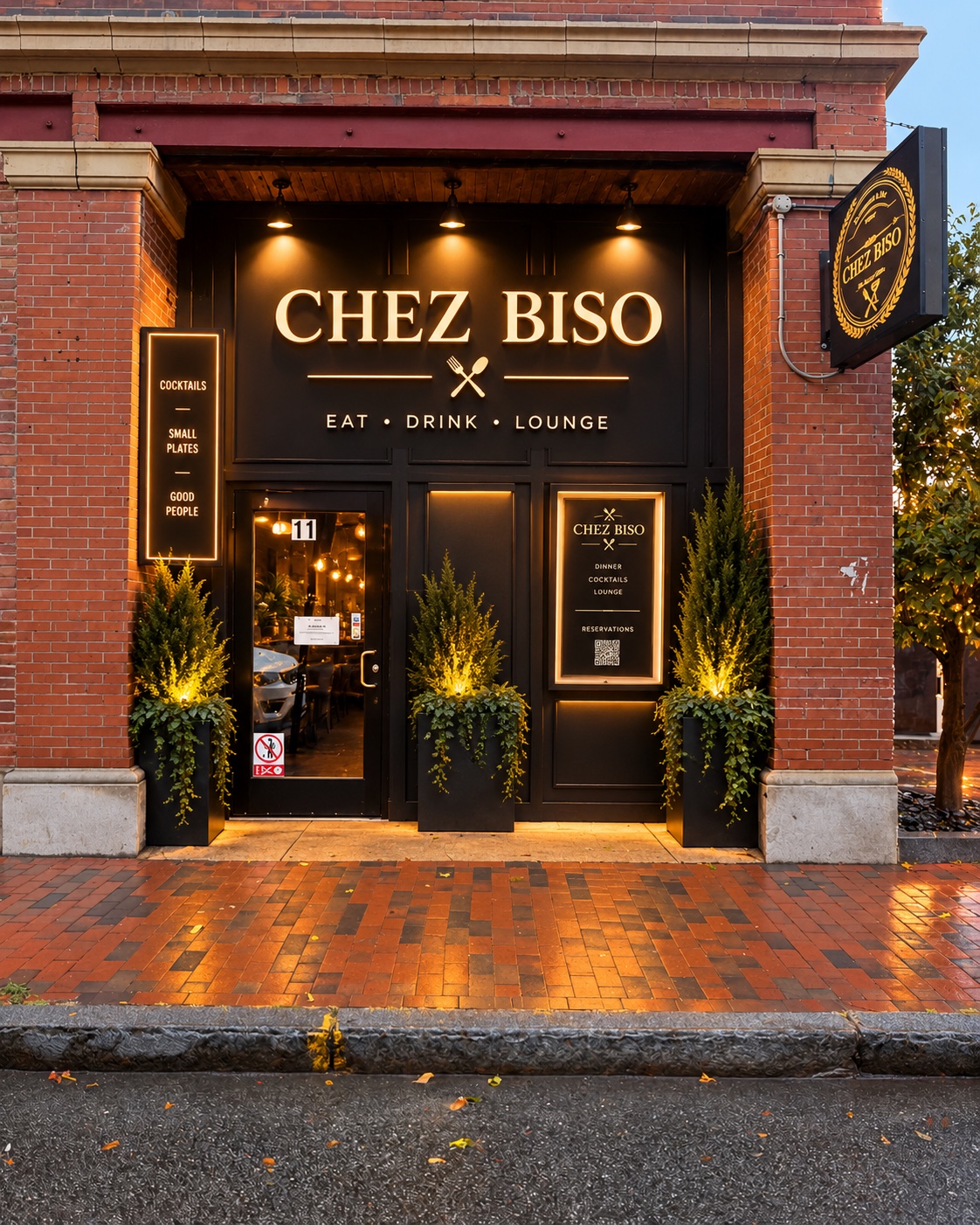 Chez Biso storefront at 11 Brown Street in Portland, Maine